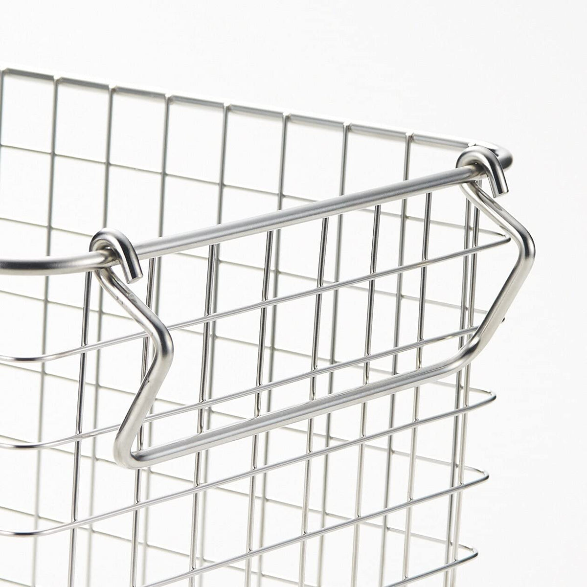 MUJI Stainless Steel Wire Basket with Handles, Stackable Two High, 26 x 18 x 18 cm, 37 x 26 x 18 cm, 37 x 26 x 24 cm, or 4-Basket Packs, Holds 5 kg