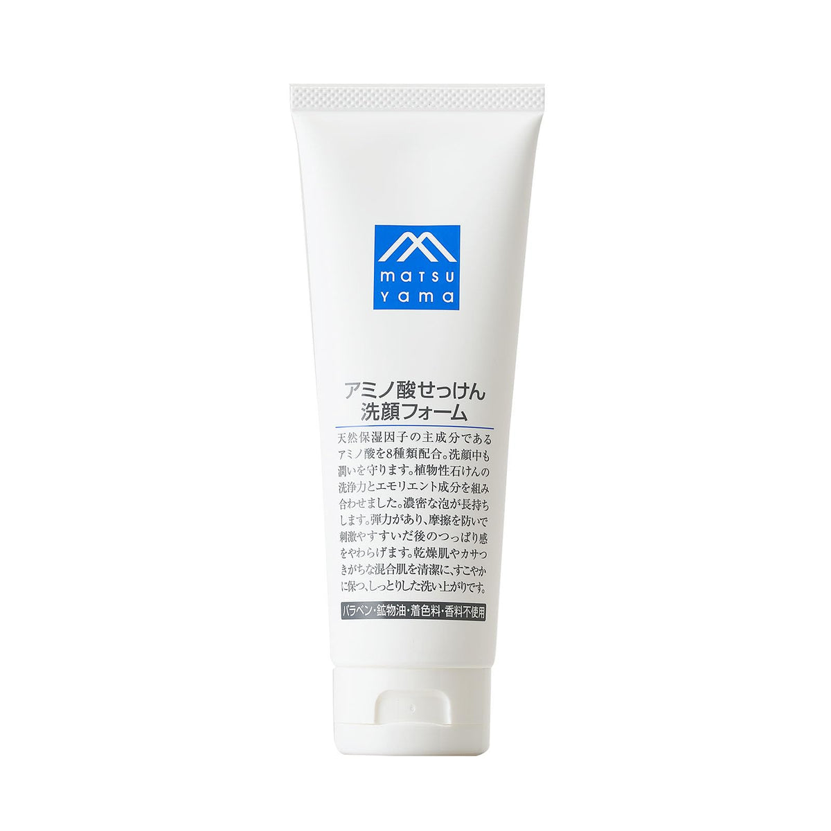 Matsuyama M-Mark Amino Acid Soap Face Wash Foam with Eight Amino Acids and Plant-Based Soap, Free of Parabens, Mineral Oil, Colorants and Fragrance, 120 g