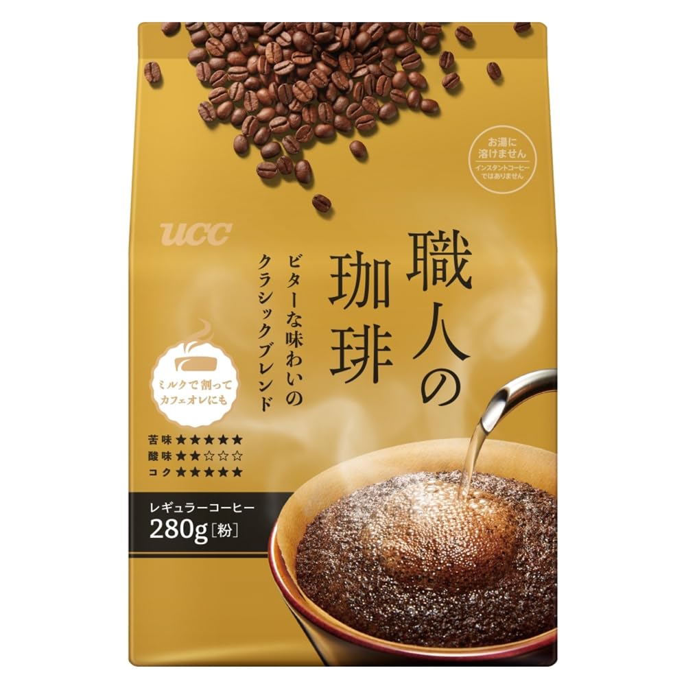 UCC Artisan's Coffee Ground Coffee, Deep Rich Special Blend Or Bitter Classic Blend, 3 Bags Of 280 g