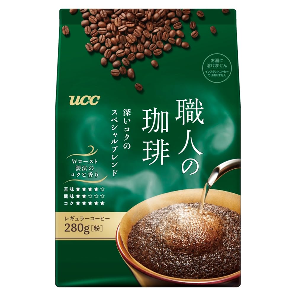 UCC Artisan's Coffee Ground Coffee, Deep Rich Special Blend Or Bitter Classic Blend, 3 Bags Of 280 g