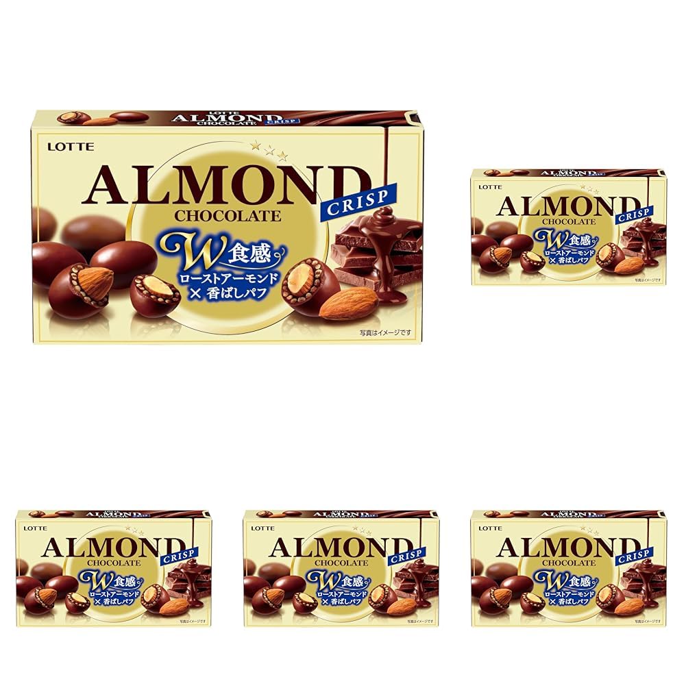 Lotte Almond Chocolate Crisp, 80 g x 5 Boxes