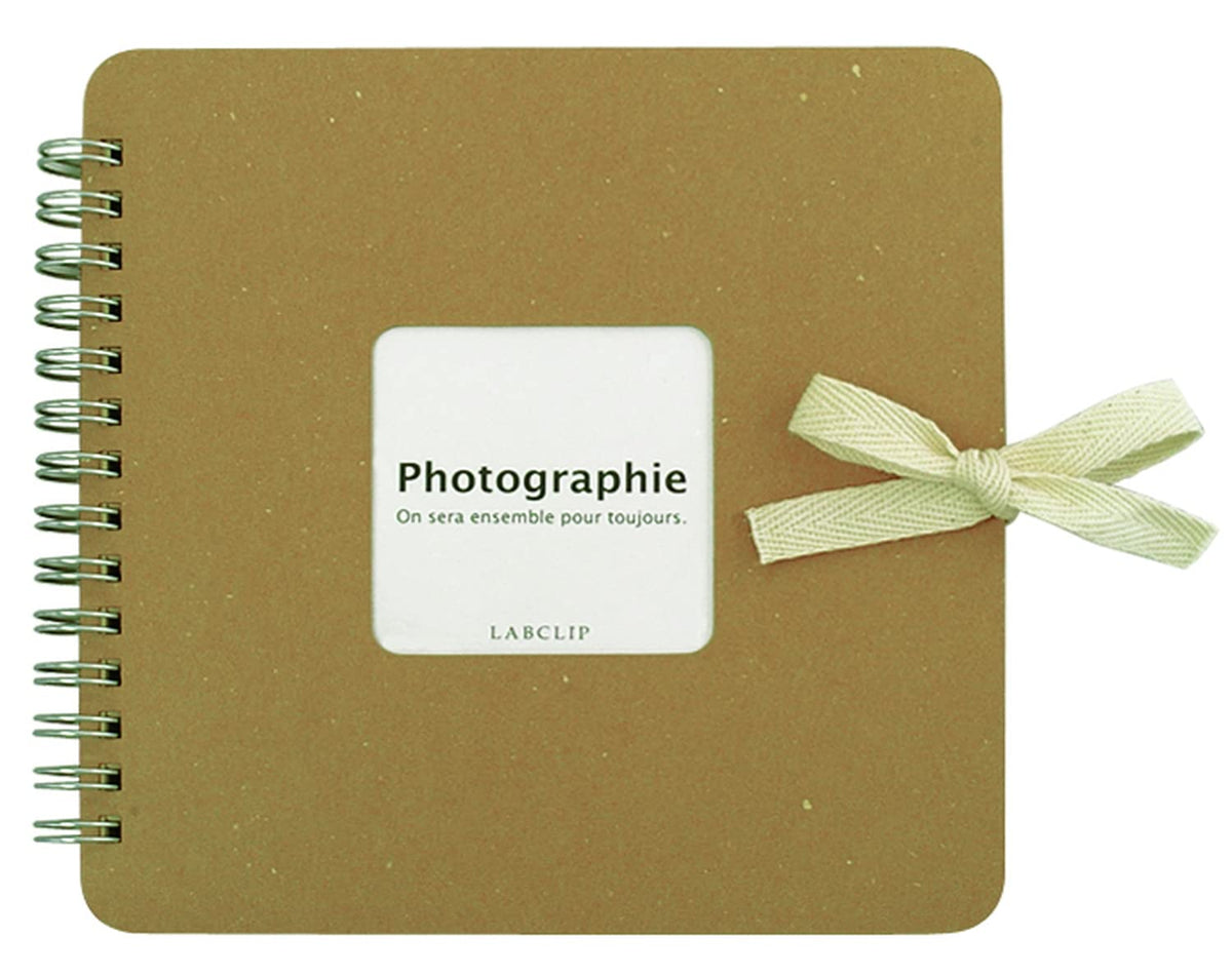 LABCLIP Square Ring Scrapbook SCSQ, 30 Paper Mount Sheets with Window Cover and Ribbon, 162 x 162 x 18 mm, 8 Colours