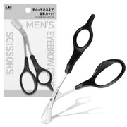 KAI Men's Eyebrow Scissors with Comb DX KQ1836, Black 3D Handle Brow Scissors with Detachable Comb