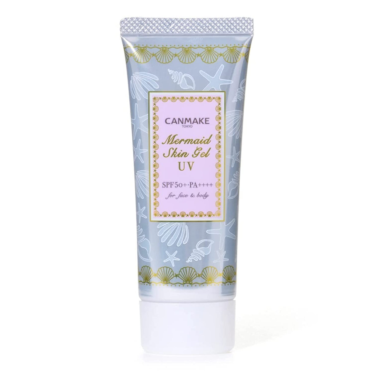 Canmake Mermaid Skin Gel UV SPF50+ PA++++, Watery Sun Gel and Makeup Base for Face and Body, 40 g