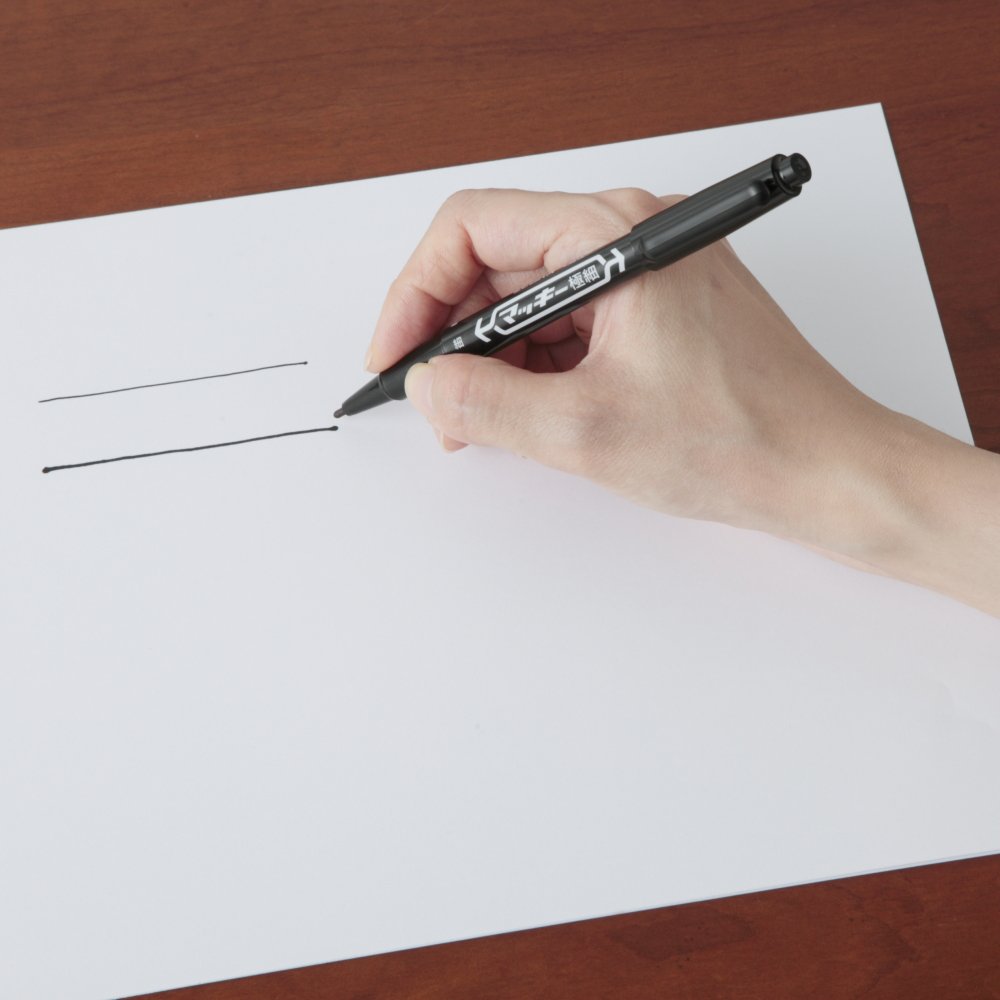 ZEBRA Mackee Gokuboso Black Twin-Tip Oil-Based Markers, Fine 1.0-1.3 mm and Extra-Fine 0.5 mm Tips, Quick-Dry Water-Resistant Ink, Packs of 5, 15 Pens or 50 Pens