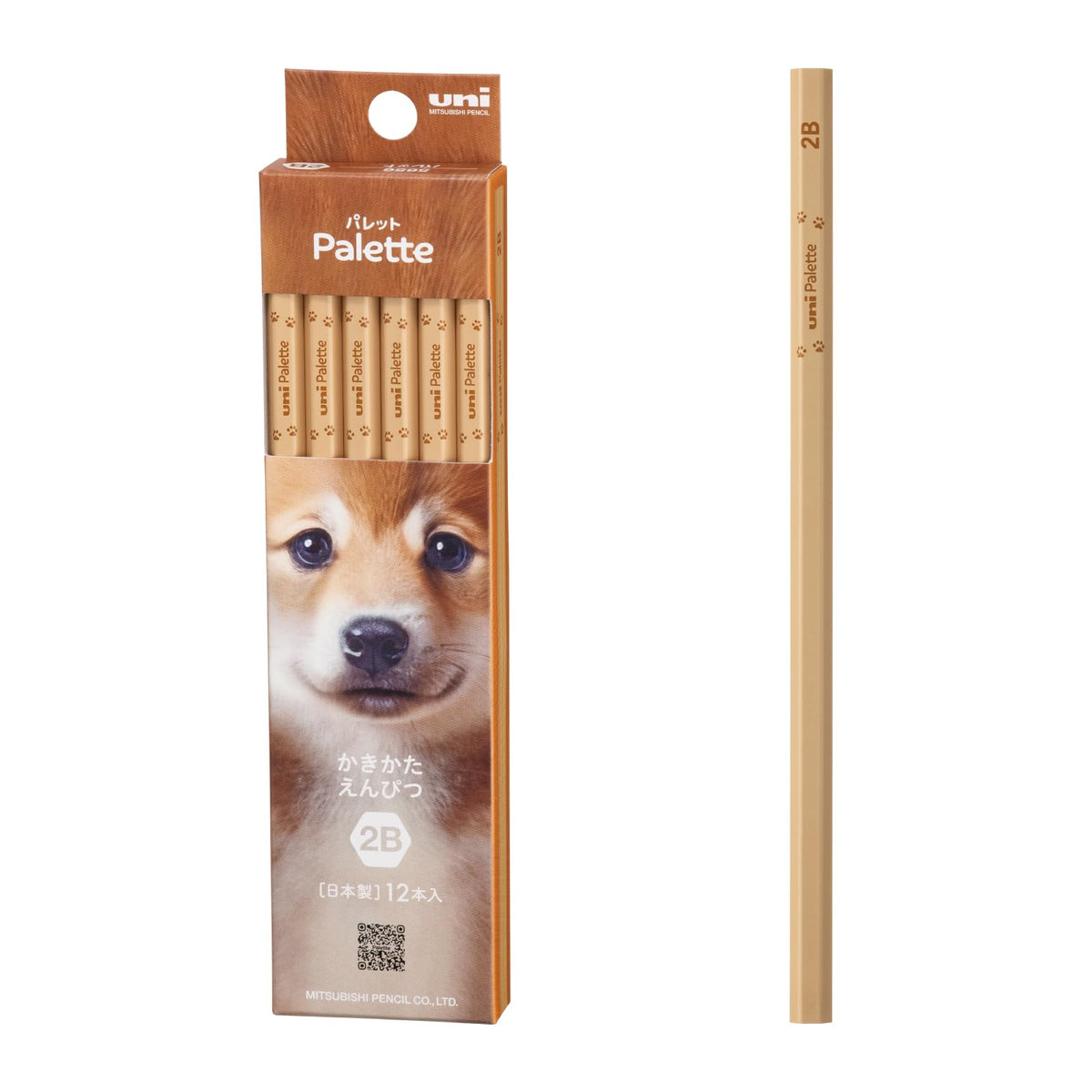Mitsubishi Pencil Uni Palette Kakikata Learning Pencils, Hexagonal Shaft, Box of 12, Grades HB, B, 2B, 4B or 6B in Pastel, Mint, Navy, Ivory and Character Designs, 47 x 198 x 17 mm and 66 g