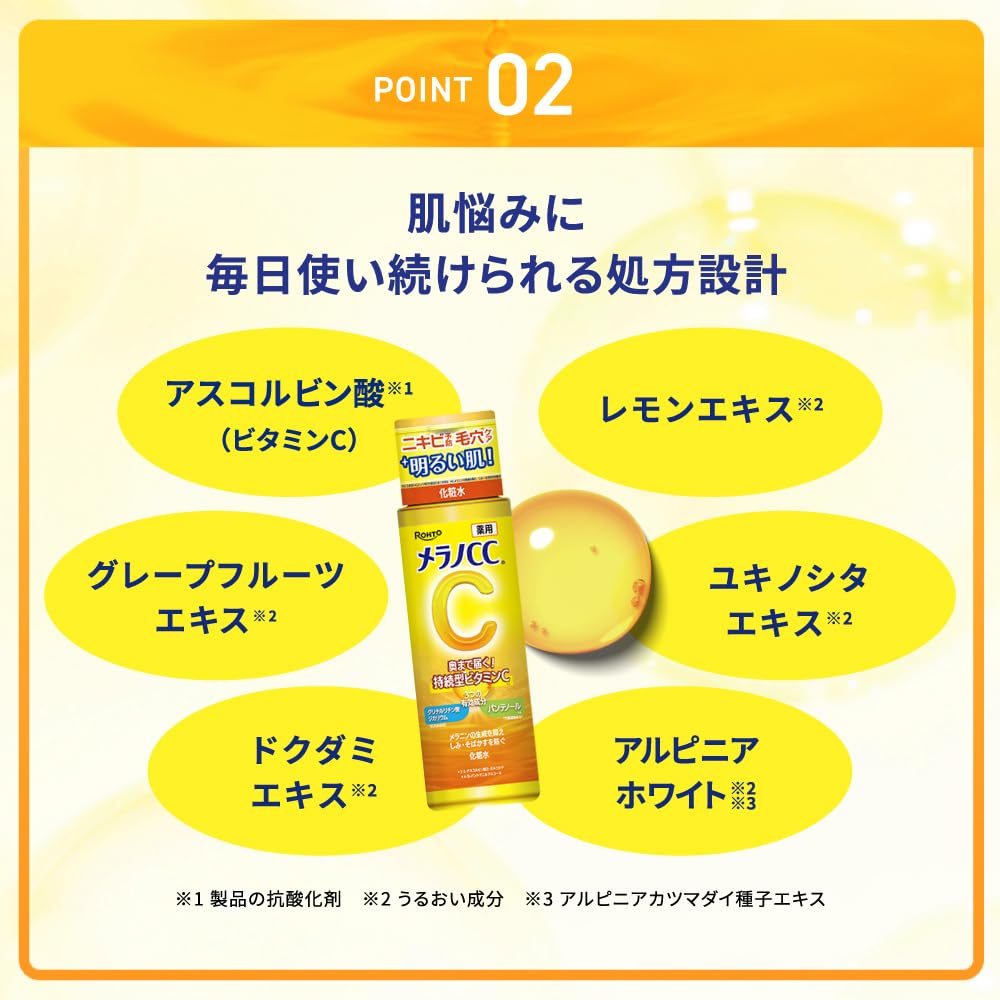 ROHTO Melano CC Rich Brightening Lotion, Medicated 170mL