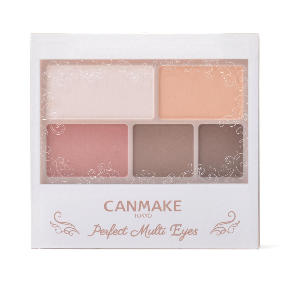 Canmake Perfect Multi Eyes, Five-Colour Glitter-Free Matte Palette for Eyeshadow, Eyebrow and Eyeliner, about 3 g