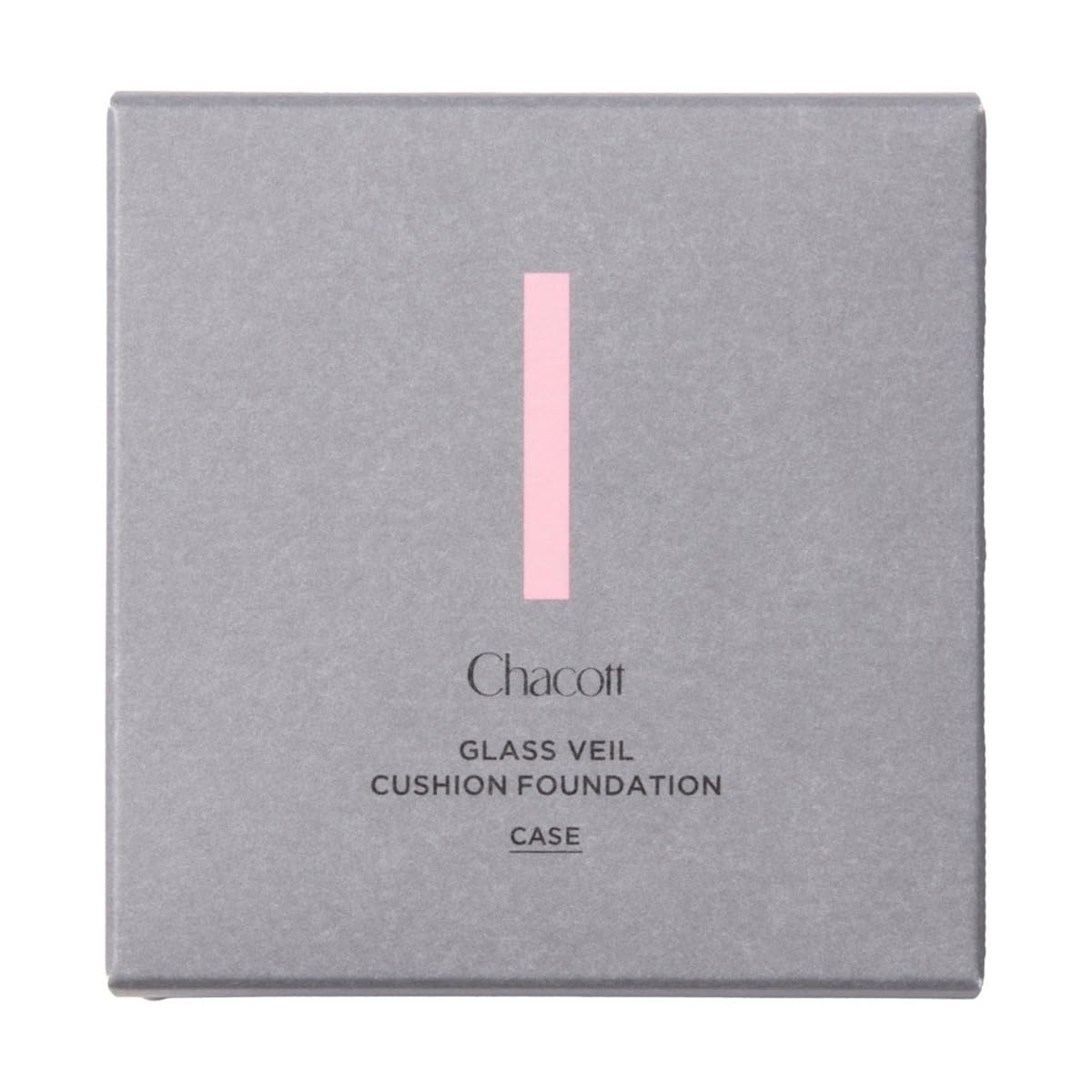 Chacott Glass Veil Cushion Foundation Case, Round Gray Refill-Only Compact Case with Mirror, Made in Japan