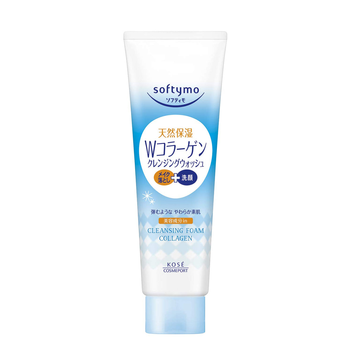 Softymo Double Collagen Cleansing Wash, Makeup Remover and Face Wash in One, Fragrance-Free Cleansing Foam with Collagen and Serine, 190 g