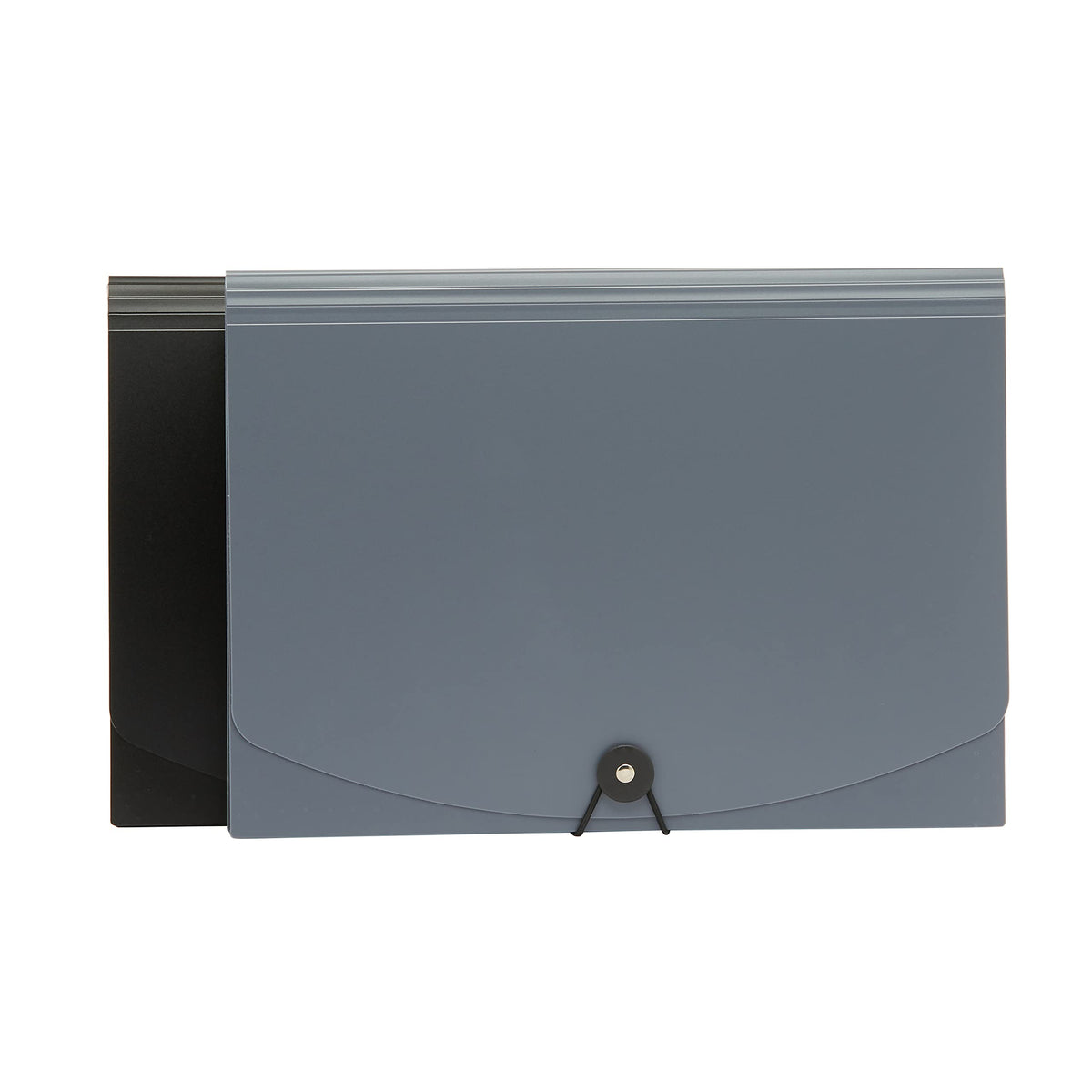Amazon Basics Expanding Poly File Folder A4, 13 Tabbed Pockets Holding up to 260 Sheets, Cord Closure, Waterproof and Tear-Resistant, 33 x 23.4 x 4.1 cm, Black or Black and Gray