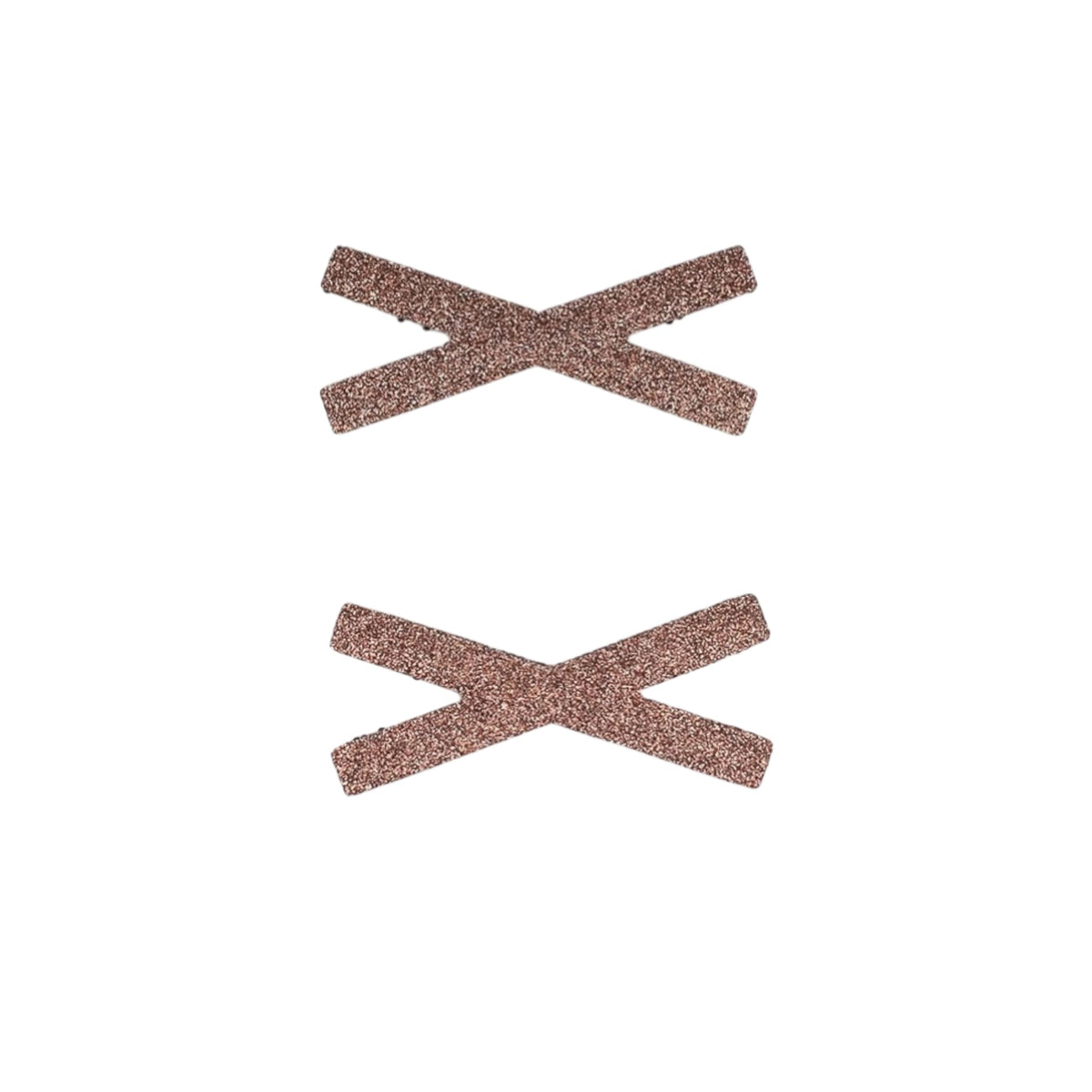 Cross X Mini No-Crease Hair Clips for Bangs, Set of 2, Made in Japan, 5 x 2.1 cm, in Plain, Velvet and Faux Leather Fabrics