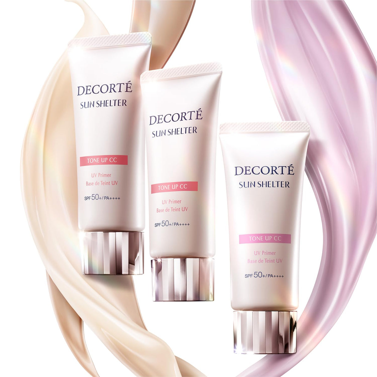 Decorté Sun Shelter Multi Protection Tone Up CC, SPF50+ PA++++ Tone-Up UV Primer in 01 Light Beige, 02 Beige or 10 Lavender Rose, 35 g