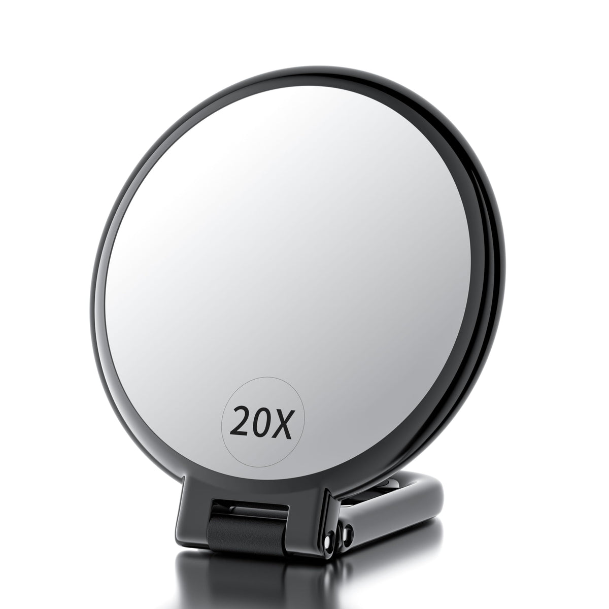 Beautifive Folding Hand Mirror, 1X and 20X or 10X Magnifying Mirror with Stand, 13.7 cm Round Double-Sided Compact Mirror