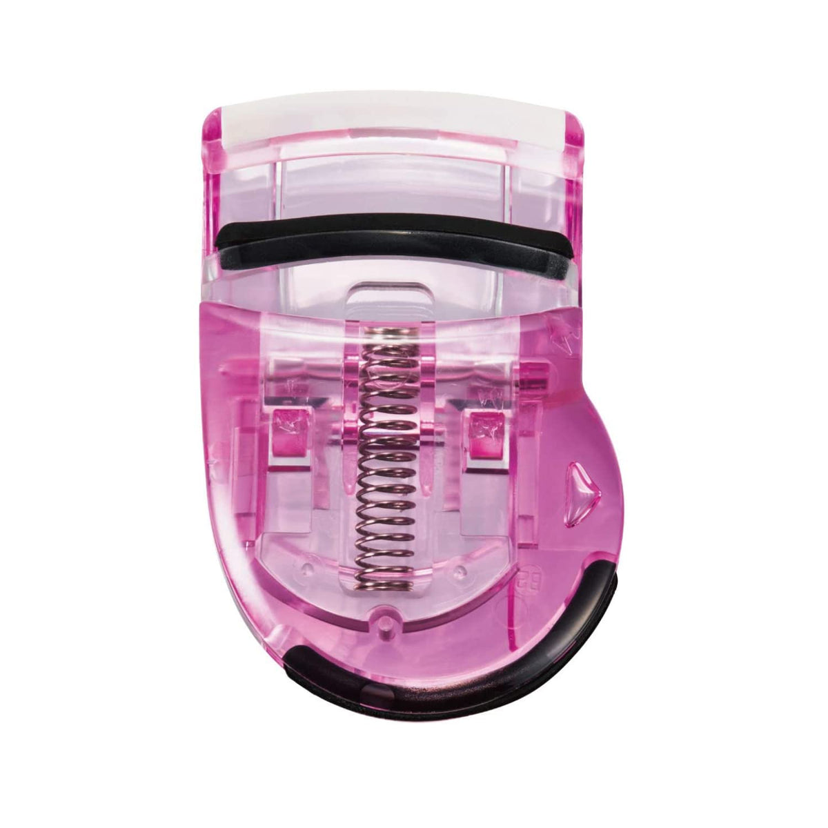 KAI Push-Up Eyelash Curler KQ0849, Compact Pink Curler with Soft Resin Pad for Hooded and Heavy Eyelids, with a Spare Rubber