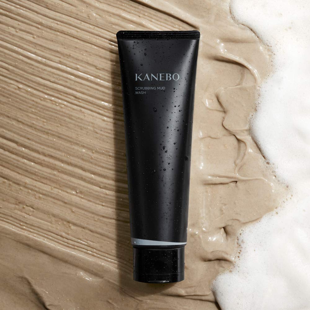 KANEBO Scrubbing Mud Wash 130 g, Moroccan Lava Clay and Scrub Face Wash with Three-Stage Texture Change, Fruity Floral Scent