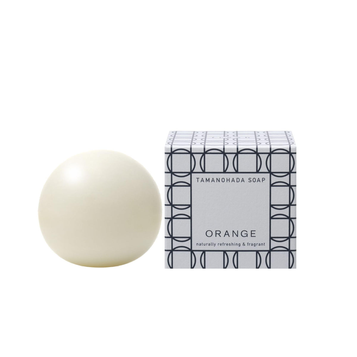 Tamanohada Orange Cosmetic Soap Ball, Naturally Refreshing and Fragrant Round Bath Soap with Glycerin, 125 g