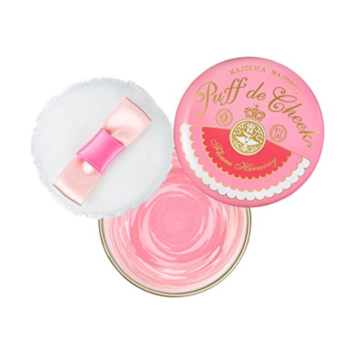 Majolica Majorca Puff de Cheek — Swirl Powder Blush With Soft Puff 5.8g