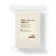 Muji Unbleached Cut Cotton, Large Size Cotton Pads, 88 Sheets of About 90 x 70 mm, 100 Percent Cotton