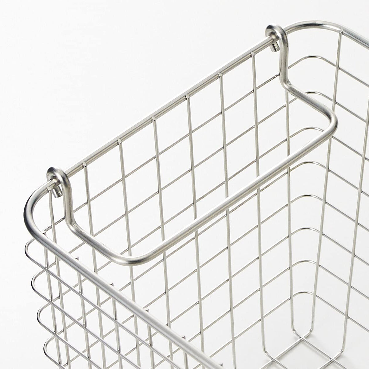 MUJI Stainless Steel Wire Basket with Handles, Stackable Two High, 26 x 18 x 18 cm, 37 x 26 x 18 cm, 37 x 26 x 24 cm, or 4-Basket Packs, Holds 5 kg