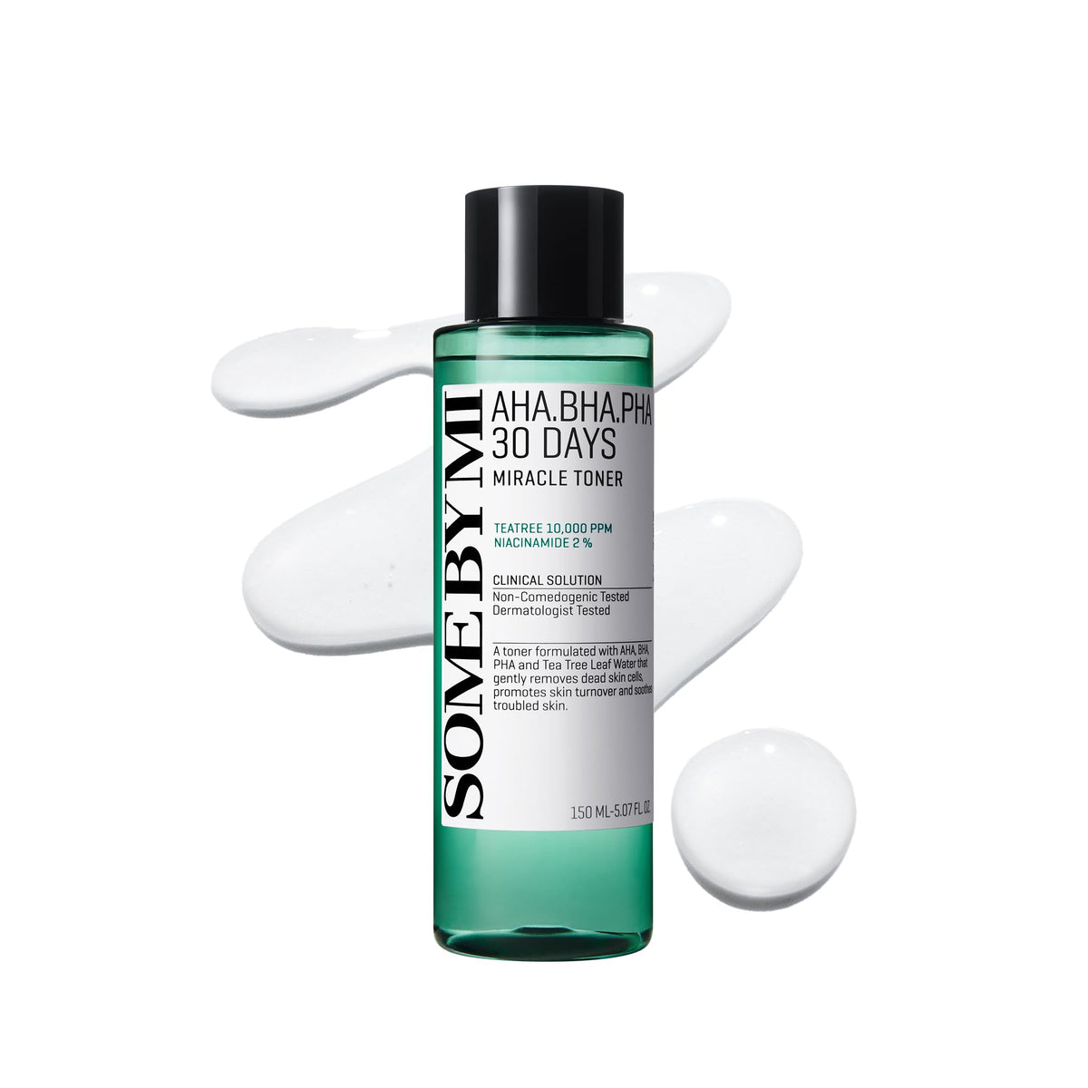 SOME BY MI AHA BHA PHA 30 Days Miracle Toner, Tea Tree Water and Niacinamide Exfoliating Toner for Acne-Prone Sensitive Skin, 150 mL