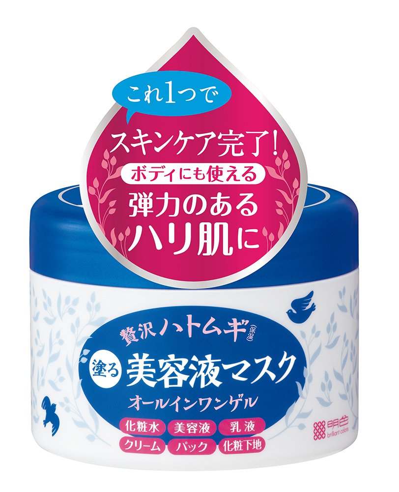 Meishoku Hyalmoist Luxurious Job's Tears All-in-One Serum Mask Gel Cream, Fragrance-Free, Weakly Acidic, 200 g for Face and Body