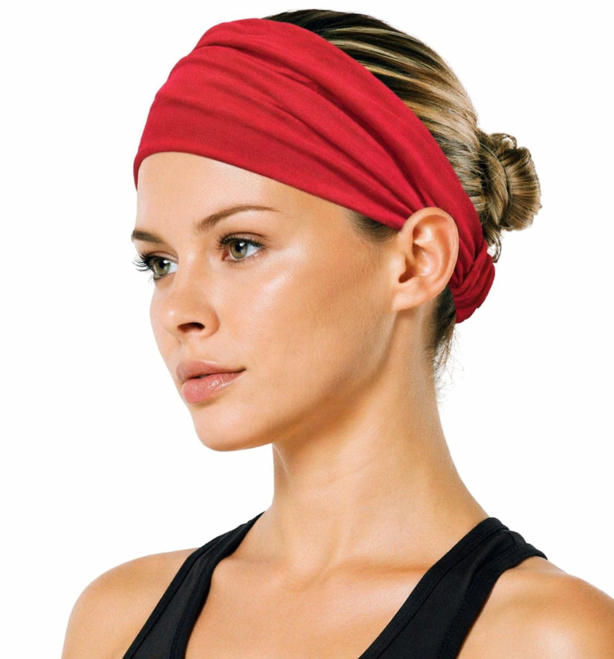 Elastic Bandana Headband for Women and Men, Wide Stretch Head Wrap in 15 Colors and Prints, One Size