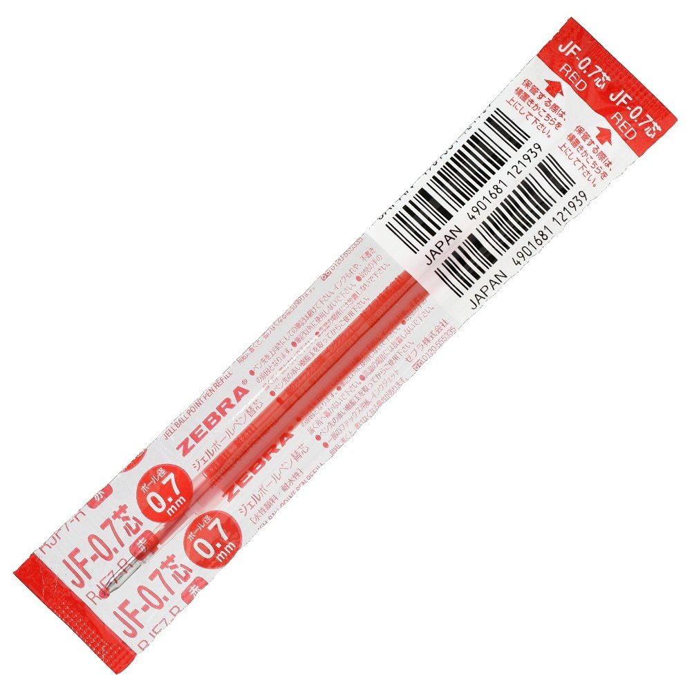 ZEBRA Sarasa JF Gel Pen Refills, Water-Based Pigment Ink, Box of 10, 0.3, 0.4, 0.5, 0.7 or 1.0 mm Ball, Black, Blue or Red, 6.1 x 111.1 mm
