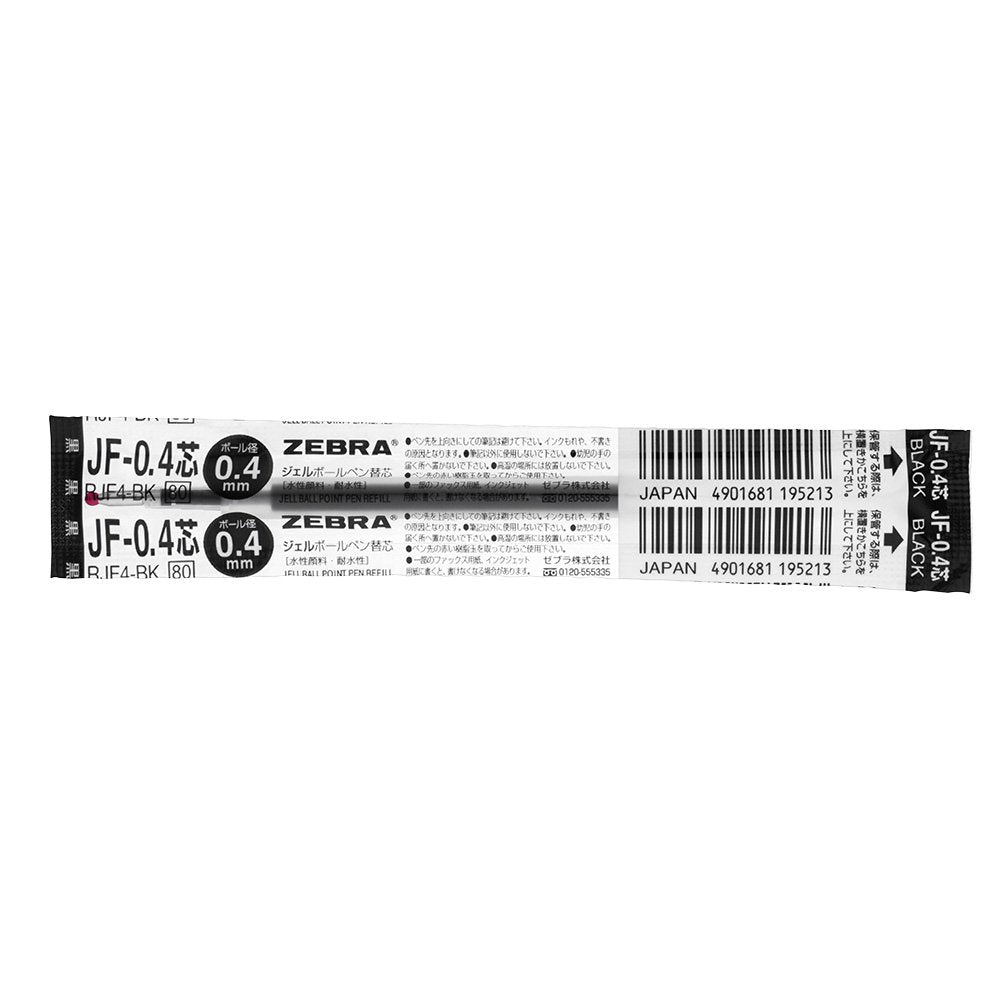 ZEBRA Sarasa JF Gel Pen Refills, Water-Based Pigment Ink, Box of 10, 0.3, 0.4, 0.5, 0.7 or 1.0 mm Ball, Black, Blue or Red, 6.1 x 111.1 mm
