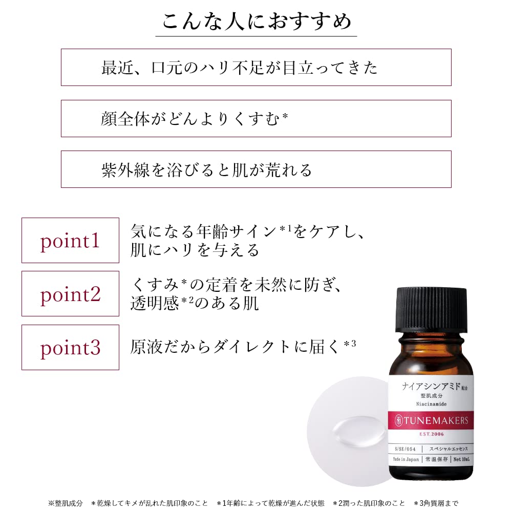 TUNEMAKERS Niacinamide Undiluted Serum 10 ml, Single-Ingredient Brightening and Firmness Care for Dullness and UV-Stressed Skin