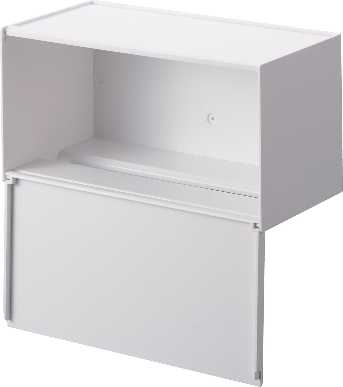 Yamazaki Tower Paper Towel Dispenser with Tray, Wall Box for Paper Towels, Kitchen Paper and Tissues, 26 x 13.7 x 13.6 cm, Magnet, Gypsum Pin or Film Hook, White or Black