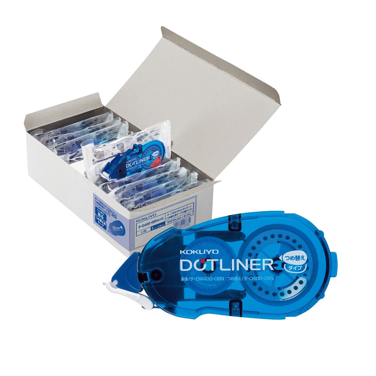 KOKUYO Dot Liner Tape Glue Refill Cartridges, Strong Adhesion 8.4 mm x 16 m, 94 x 43 x 19 mm Each, Clean Pull-Away Tape Glue, Packs of 1 to 30