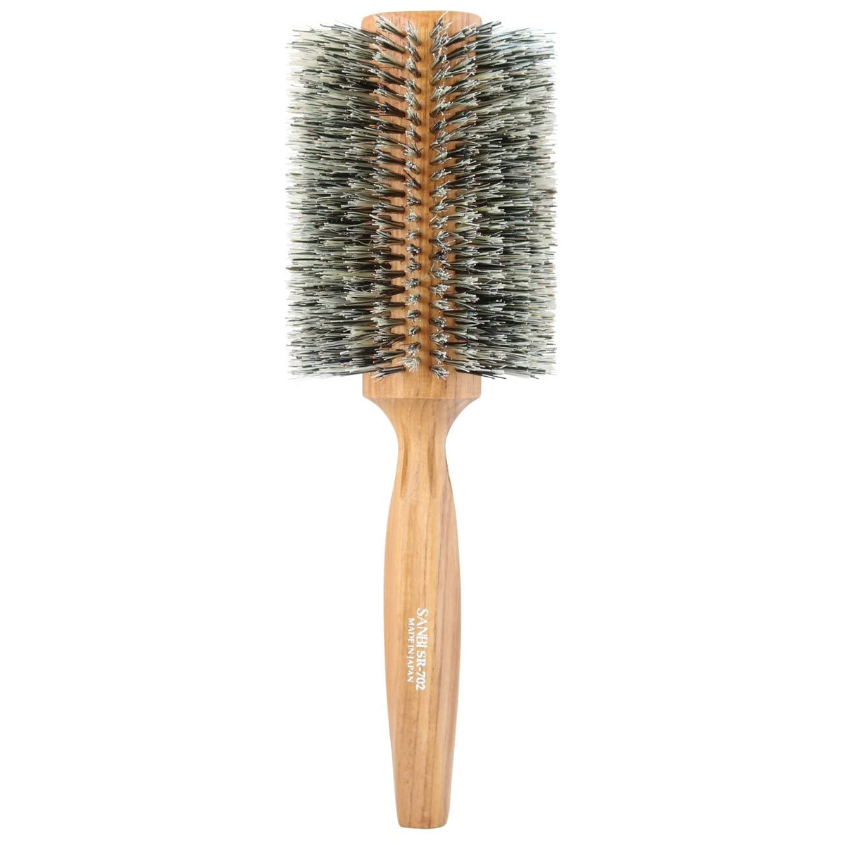 Sanbi Soft Roll Brush SR, Natural Wood Handle with Soft Boar Bristles, Round Blow-Dry Brush in 38 to 75 mm, Made in Japan