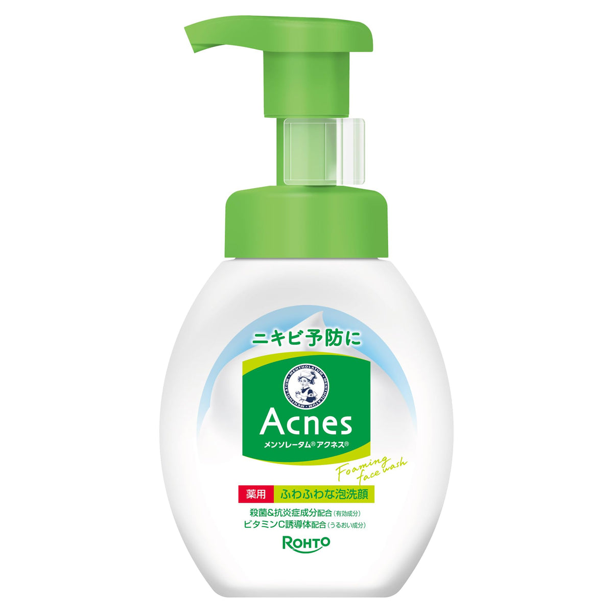 ROHTO Acnes Medicated Foaming Face Wash 160mL Pump