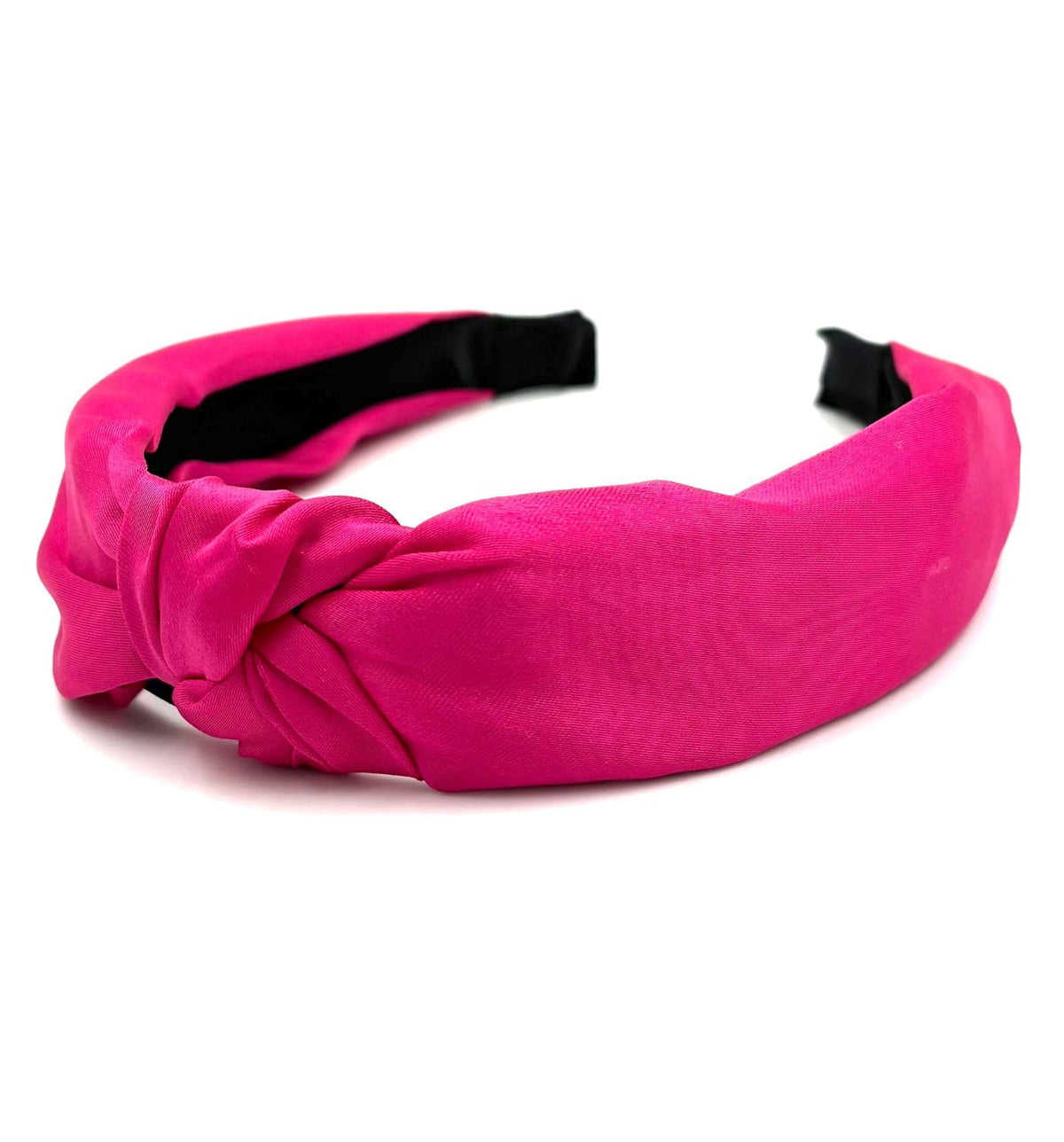 Knotted Satin Headband for Women and Girls, Top-Knot Hard Headband with Scalp-Protection Lining, One Size, Nine Colors