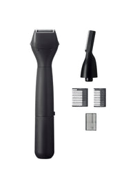 Panasonic First Multi Shaver ER-GZ50, Two-Head Waterproof Battery Shaver and Trimmer for Face, Brows and Body with Length Attachments, Black, Yellow or Blue