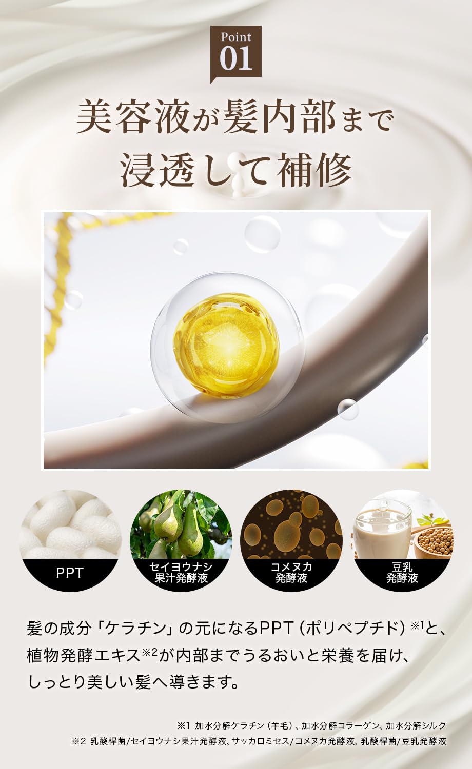 Biseno Hair Milk, Leave-In Out-Bath Treatment with Heat Protect, Smooth Finger-Through, Plant Aroma Scent, 80 mL