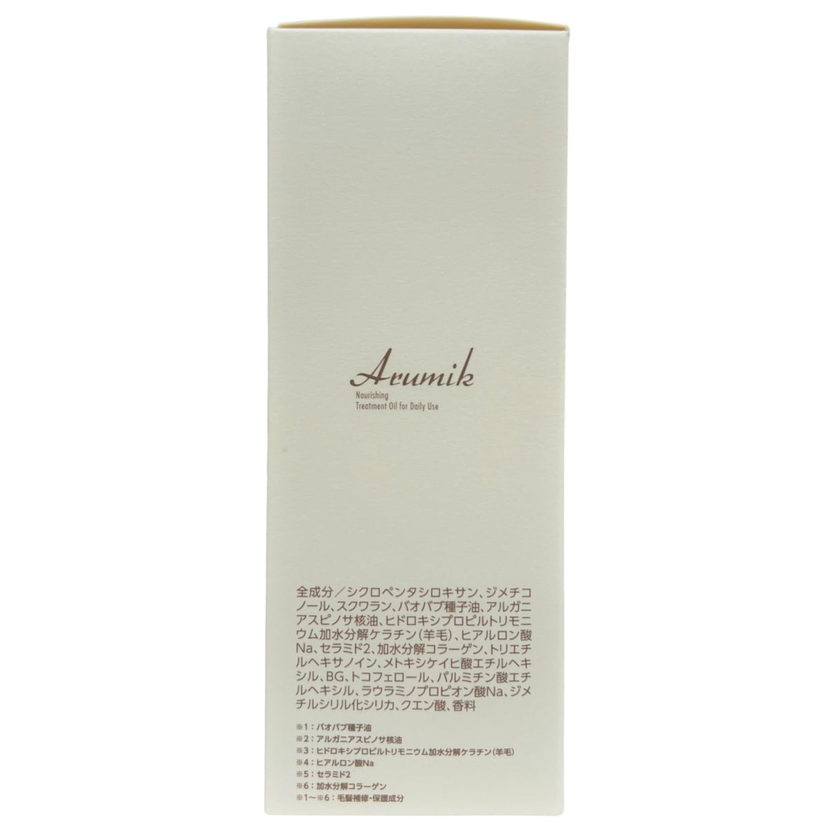 Arumik Hair Oil 100 mL, Leave-In Hair Treatment Oil with Baobab Oil, Aged Argan Oil, Keratin and Ceramide, Soft Peony Scent, Salon Exclusive