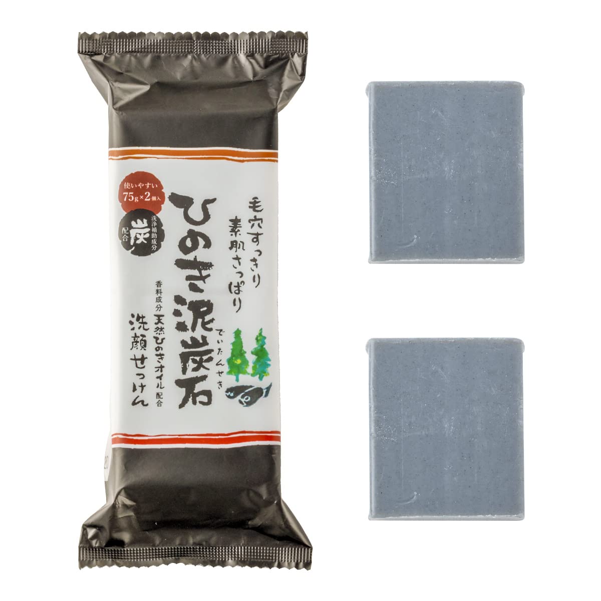 Hinoki Mud Peat Stone Facial Cleansing Bar – 3 Bars (75 g each) — source image 7