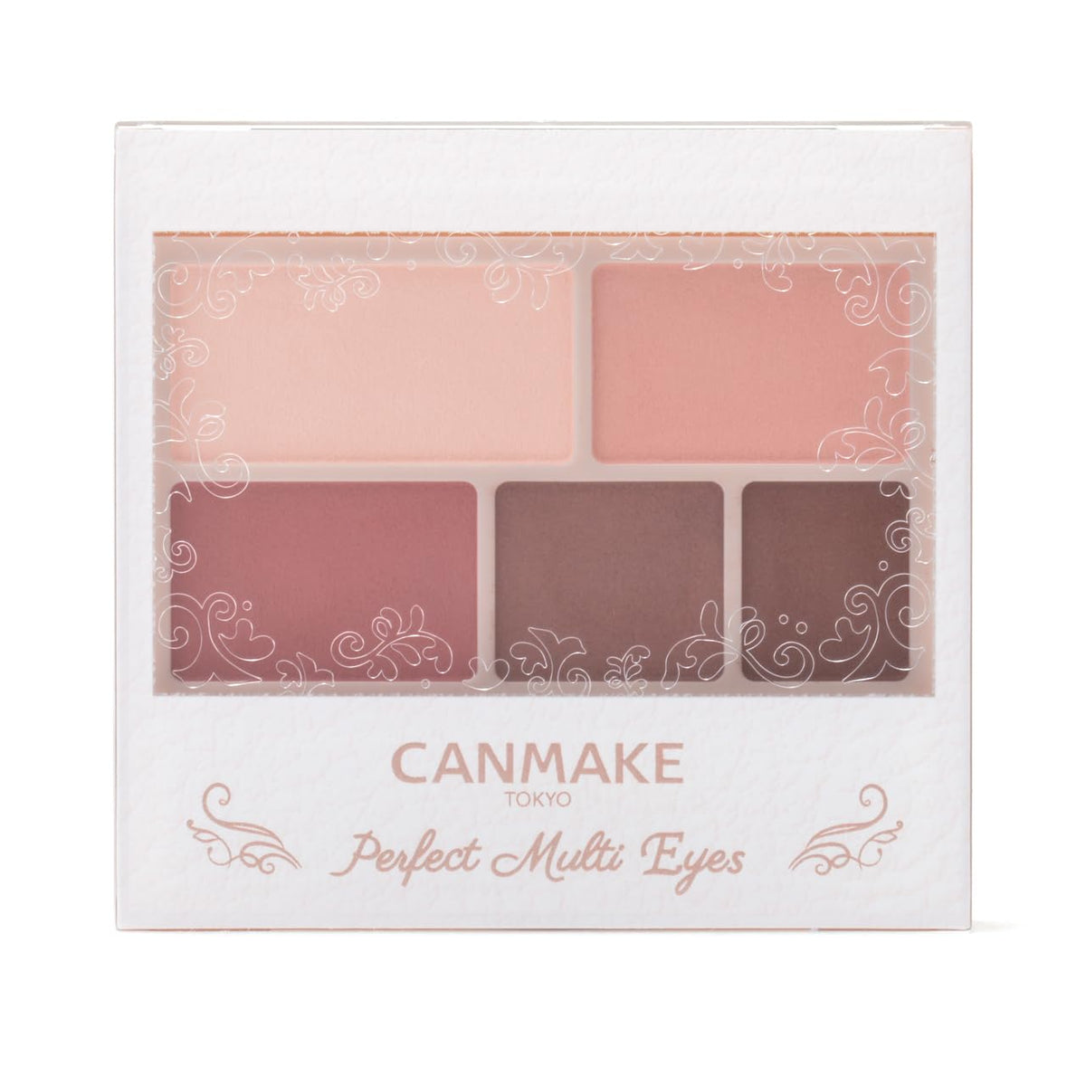 Canmake Perfect Multi Eyes, Five-Colour Glitter-Free Matte Palette for Eyeshadow, Eyebrow and Eyeliner, about 3 g