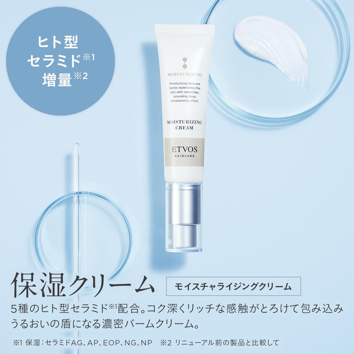 ETVOS Moisturizing Cream — Five Human-Type Ceramides, Liposome-Delivered