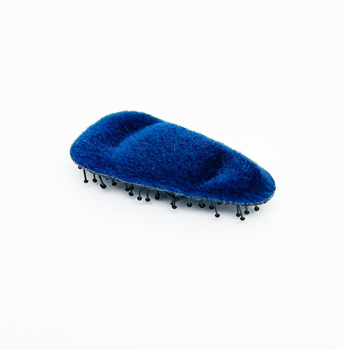 Velvet No-Crease Hair Clip for Bangs, Made in Japan, Mini Oval, Mini Teardrop and Ribbon Shapes in Navy, Beige, Black and Brown