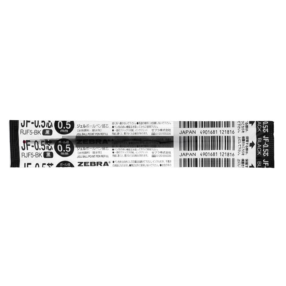 ZEBRA Sarasa JF Gel Pen Refills, Water-Based Pigment Ink, Box of 10, 0.3, 0.4, 0.5, 0.7 or 1.0 mm Ball, Black, Blue or Red, 6.1 x 111.1 mm