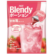 AGF Blendy Portion Sweet-Ripe Strawberry Ole Base, 6 Portions of 20 g, Mix With Milk