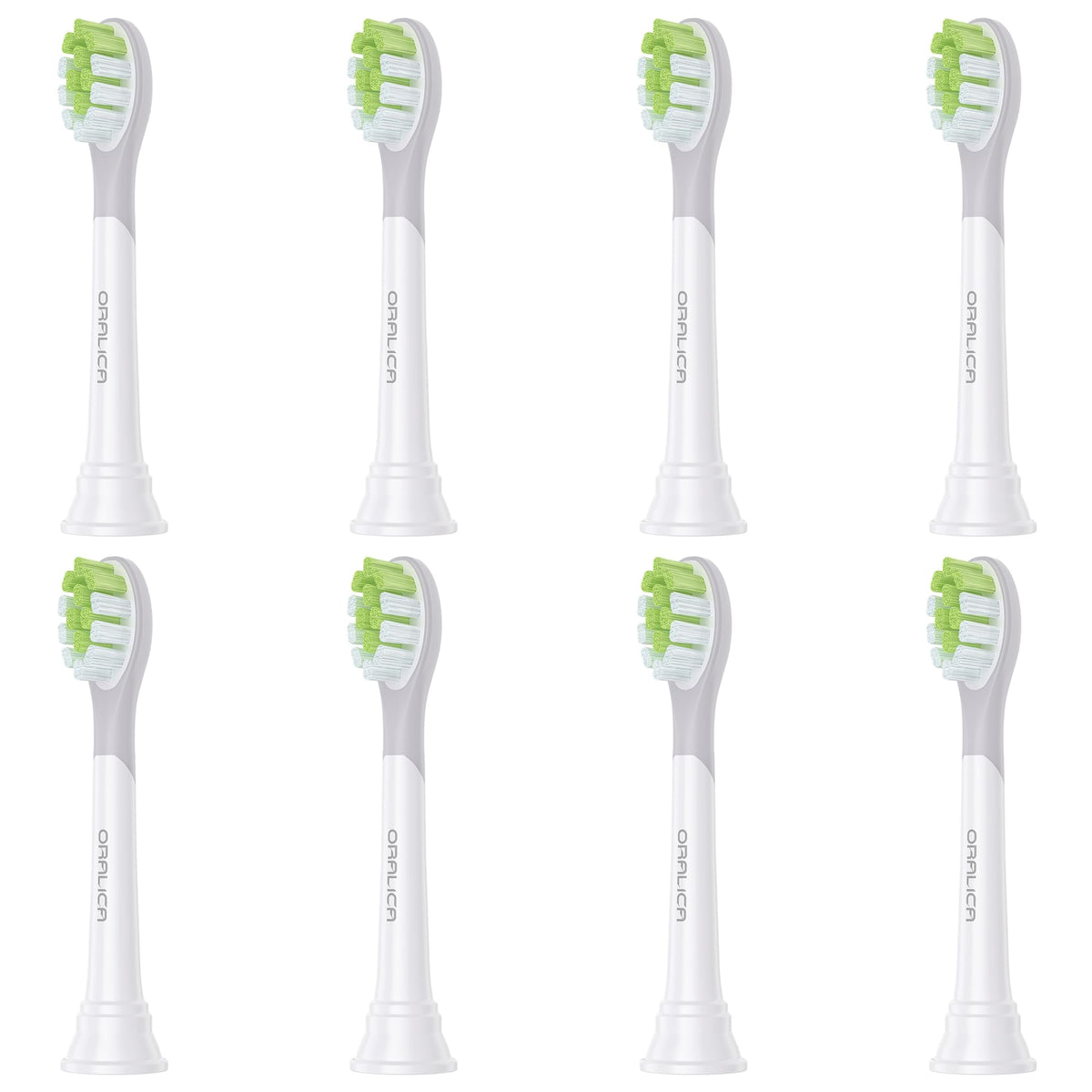 Compatible Replacement Brush Heads for Sonic Electric Toothbrushes, Standard Size with Tongue Cleaner and Protective Caps, White or Black, 4 to 10 Heads