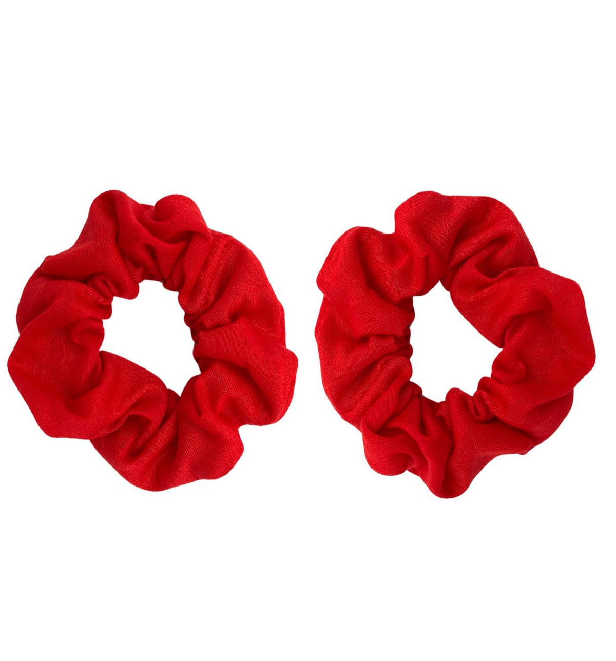 Soft Cotton Scrunchies, Pack of 2, for Women and Girls, Gentle Hair Ties for Thick Hair, Ponytails and Buns, 9.5 cm, Twelve Colors