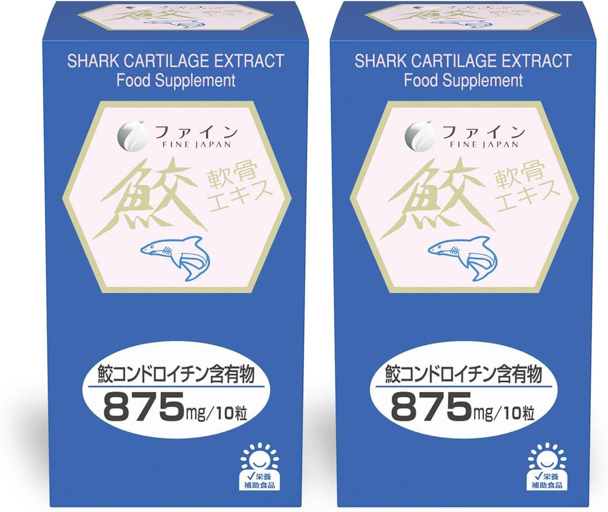 Shark Cartilage Extract Tablets with Shark Chondroitin, 875 mg per 10 Tablets, Set of 2 Bottles, 520 Tablets for 104 Days