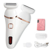Kurashi Soudou Cordless Electric Shaver for Women, USB-Rechargeable Foil Shaver for Face, Underarms, Arms, Legs and Bikini Line, Washable Body, White
