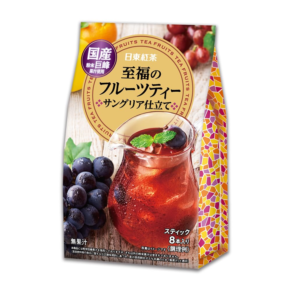 Nittoh Instant Fruit And Wellness Tea Sticks, 8 Sticks, Sangria-Style Fruit Tea, Ginger And Yuzu, Melty Peach Or Rose Hip