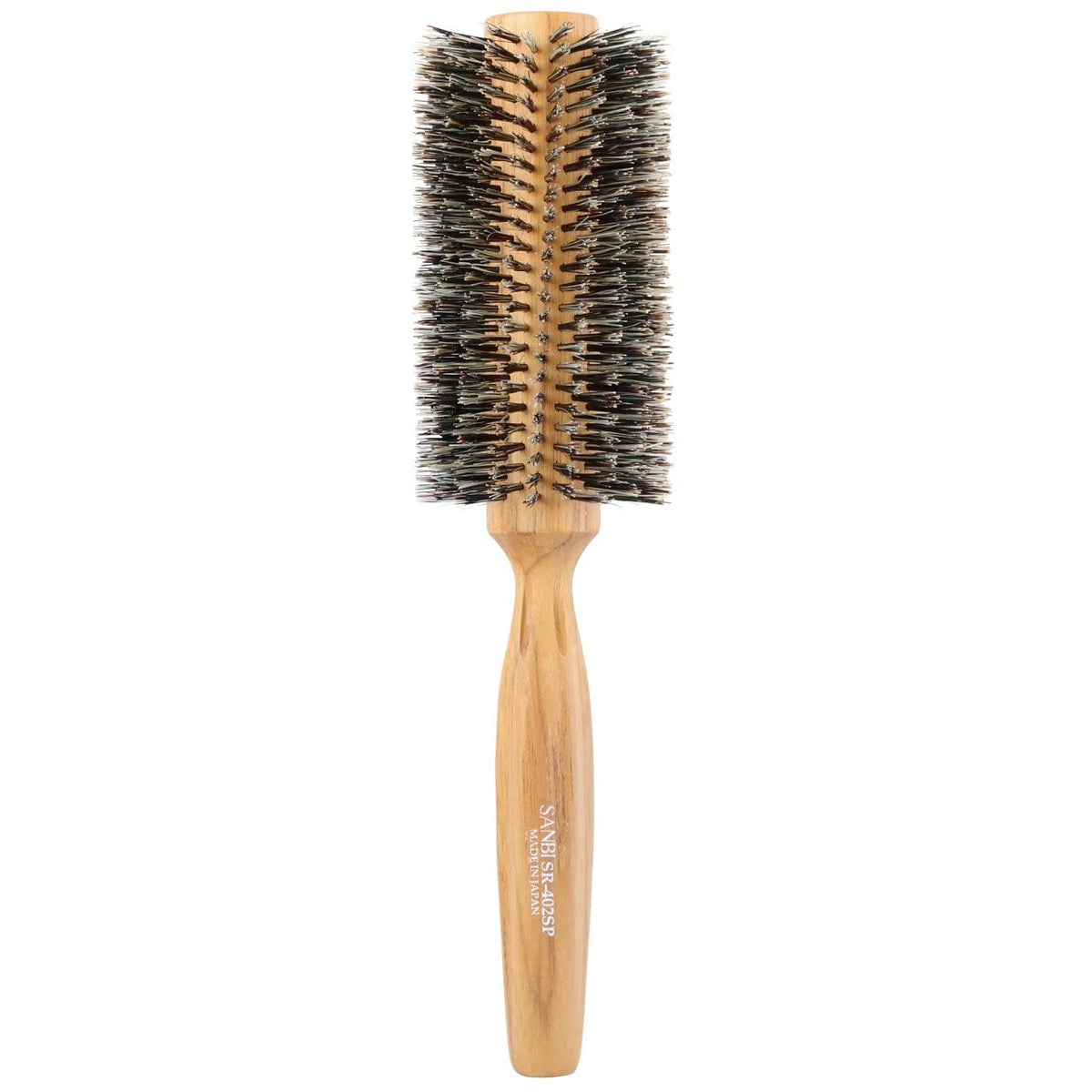 Sanbi Soft Roll Brush SR, Natural Wood Handle with Soft Boar Bristles, Round Blow-Dry Brush in 38 to 75 mm, Made in Japan